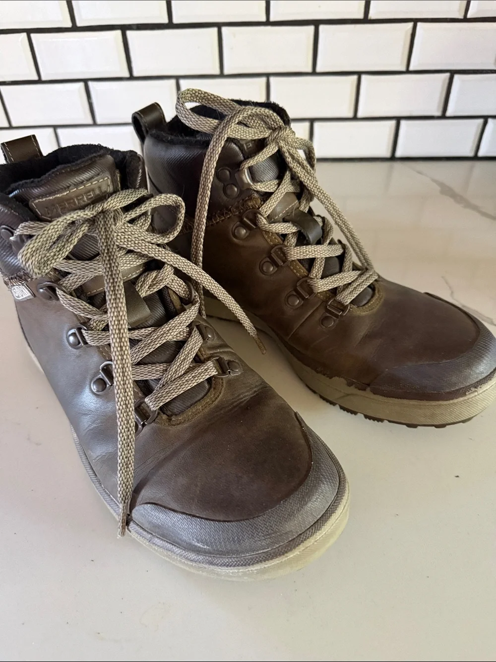 Merrell Men's Turku Trek Waterproof Leather Lace-Up Hiking/Casual Boots Sz 7